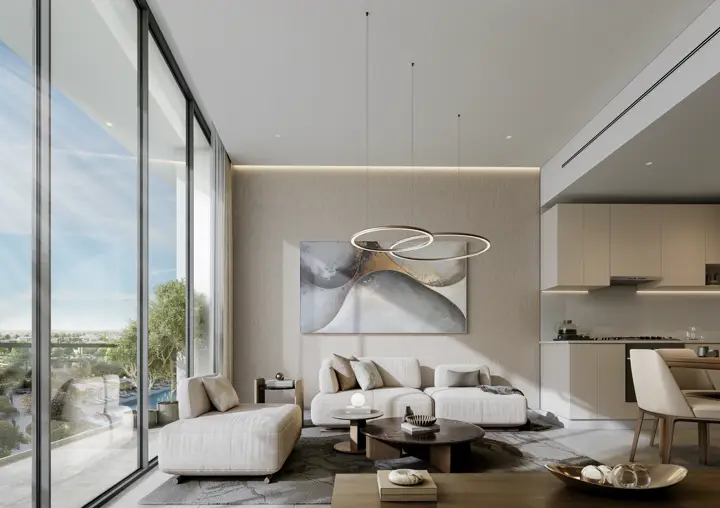 River Cove apartment living room render