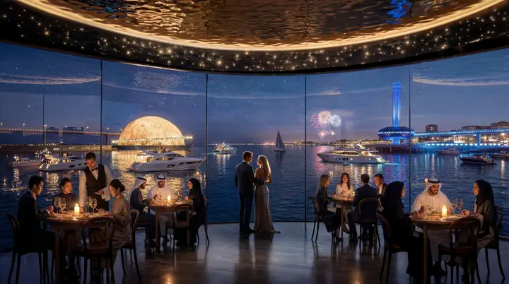 Render of the panoramic restaurant on the promenade