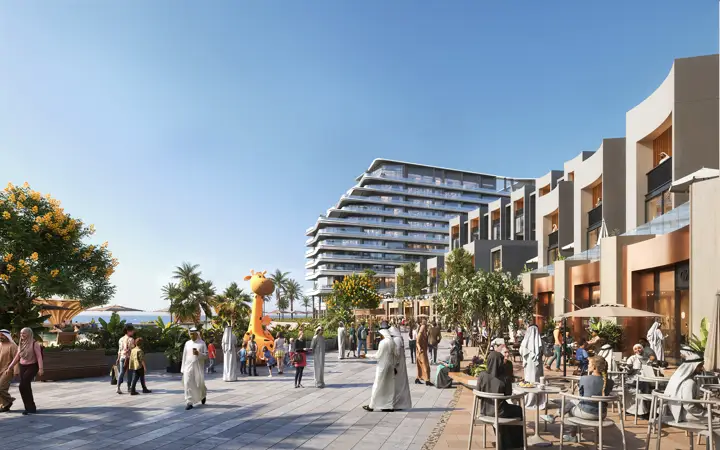 Render of the community retail street at River Cove